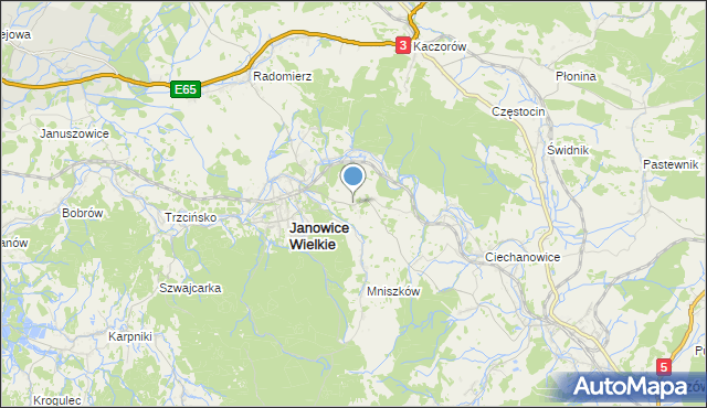 mapa Miedzianka, Miedzianka gmina Janowice Wielkie na mapie Targeo